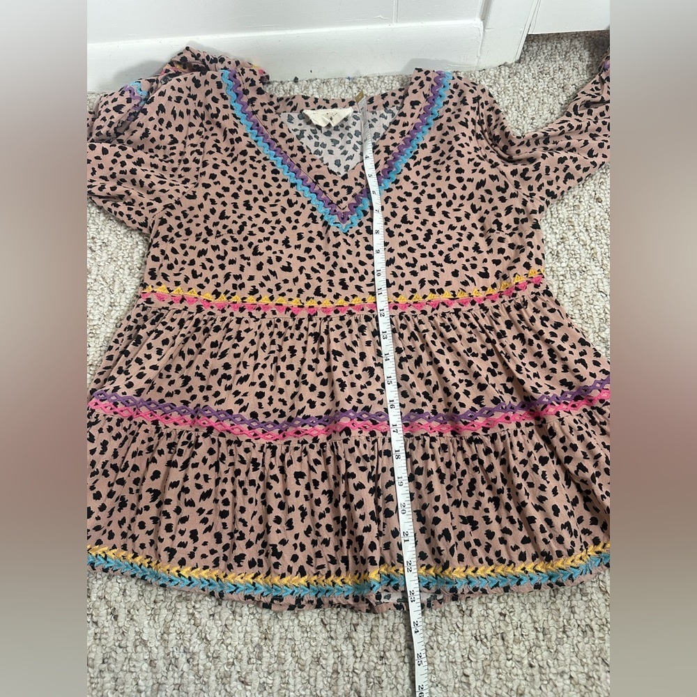 Savanna Jane Leopard Print Babydoll Top size M - Picture 8 of 9